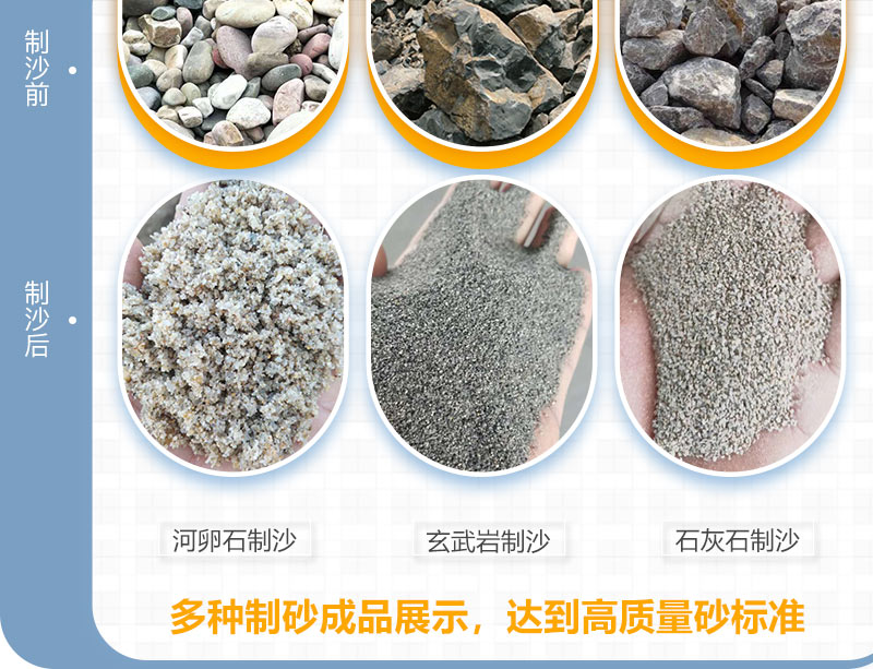 多种类型石头，都可进行制砂